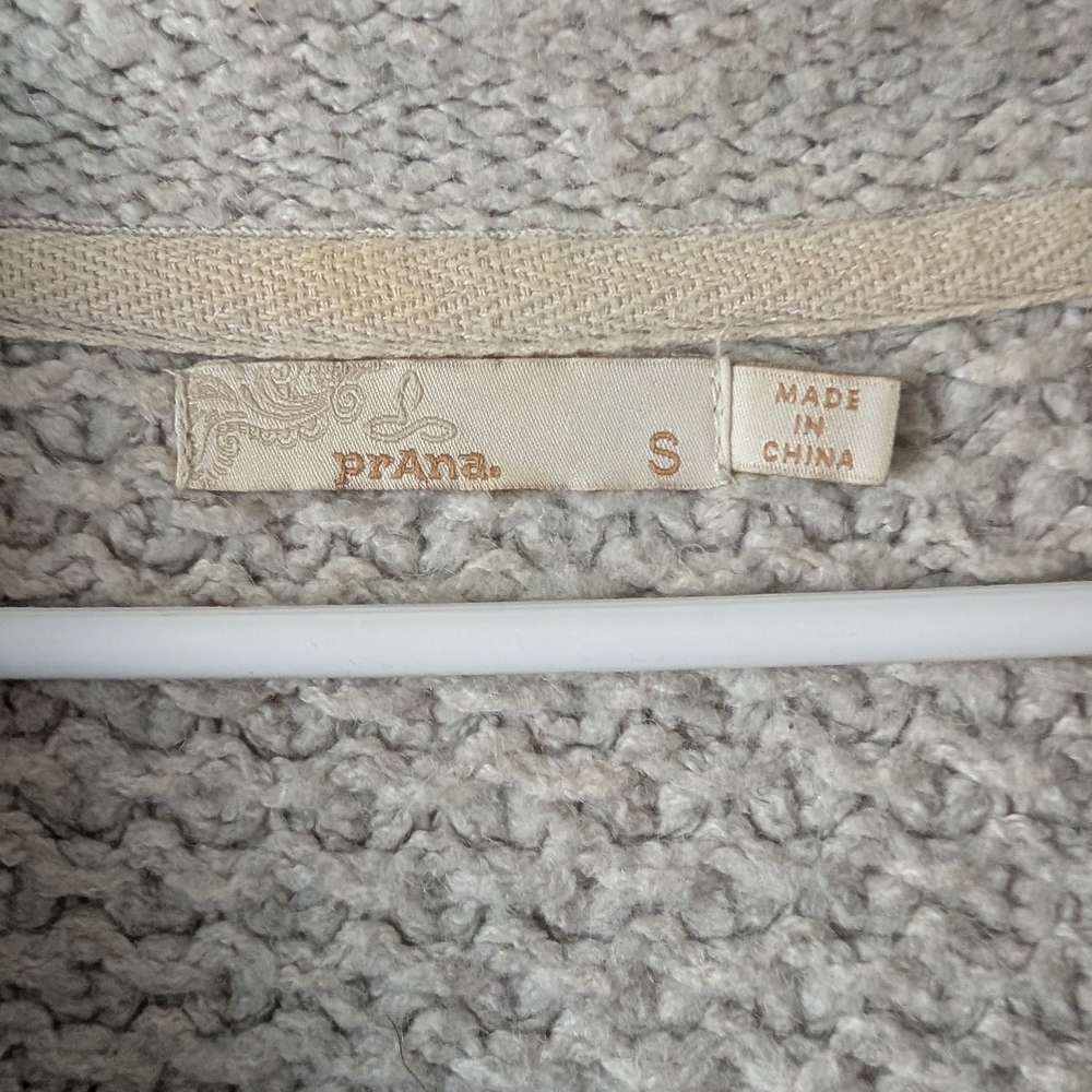 Prana Light Gray Shawl Collar Knit Cardigan - Picture 4 of 7